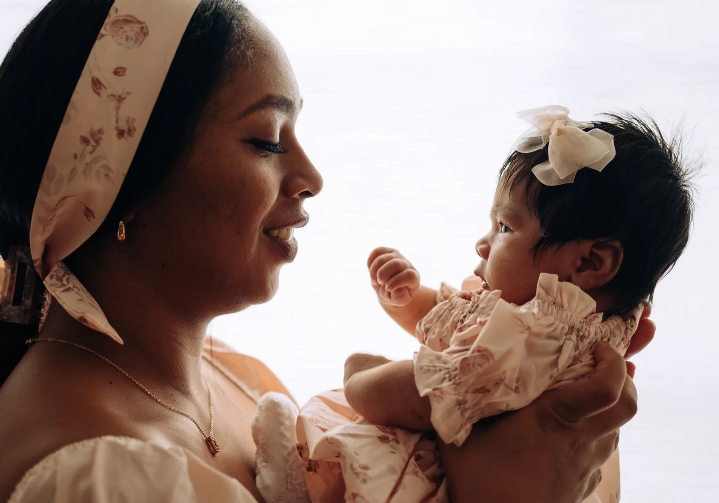 Mother holding baby